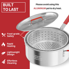 Pipopa close-up aluminum surface highlighting fast heat conduction and lightweight build