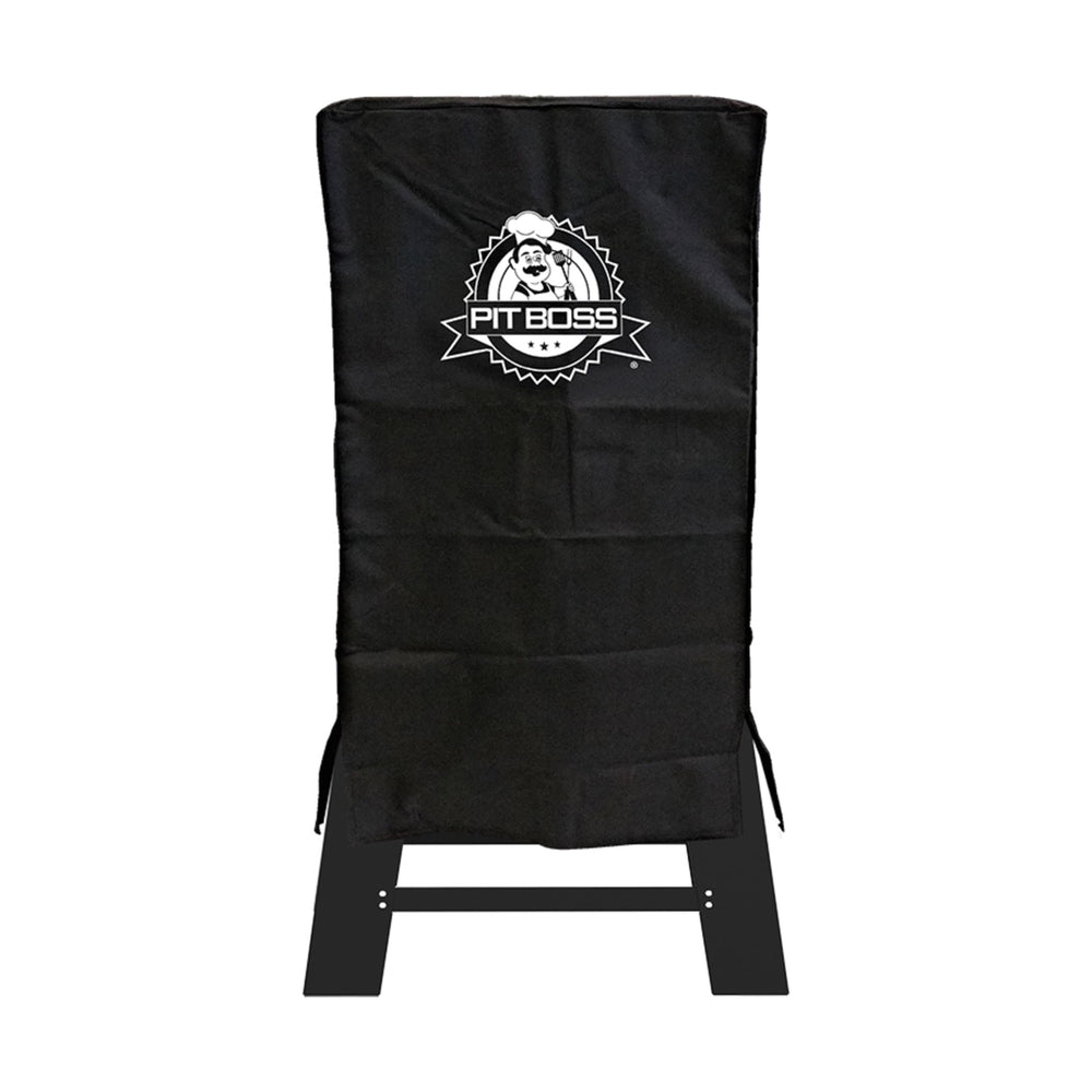 Pit Boss cover front view showing snug fit and weather protection
