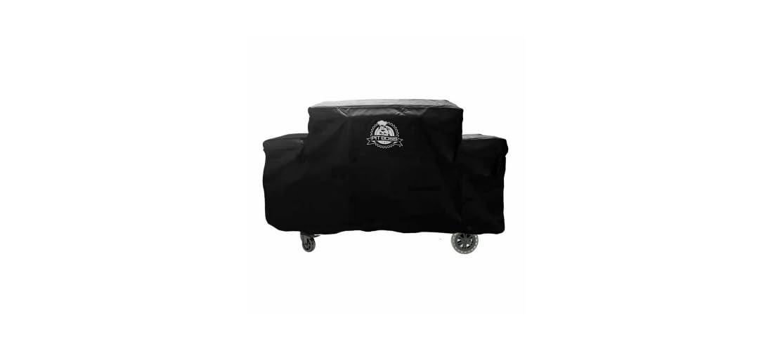 Pit Boss front view of cover fitting 4-burner griddle, protects from weather