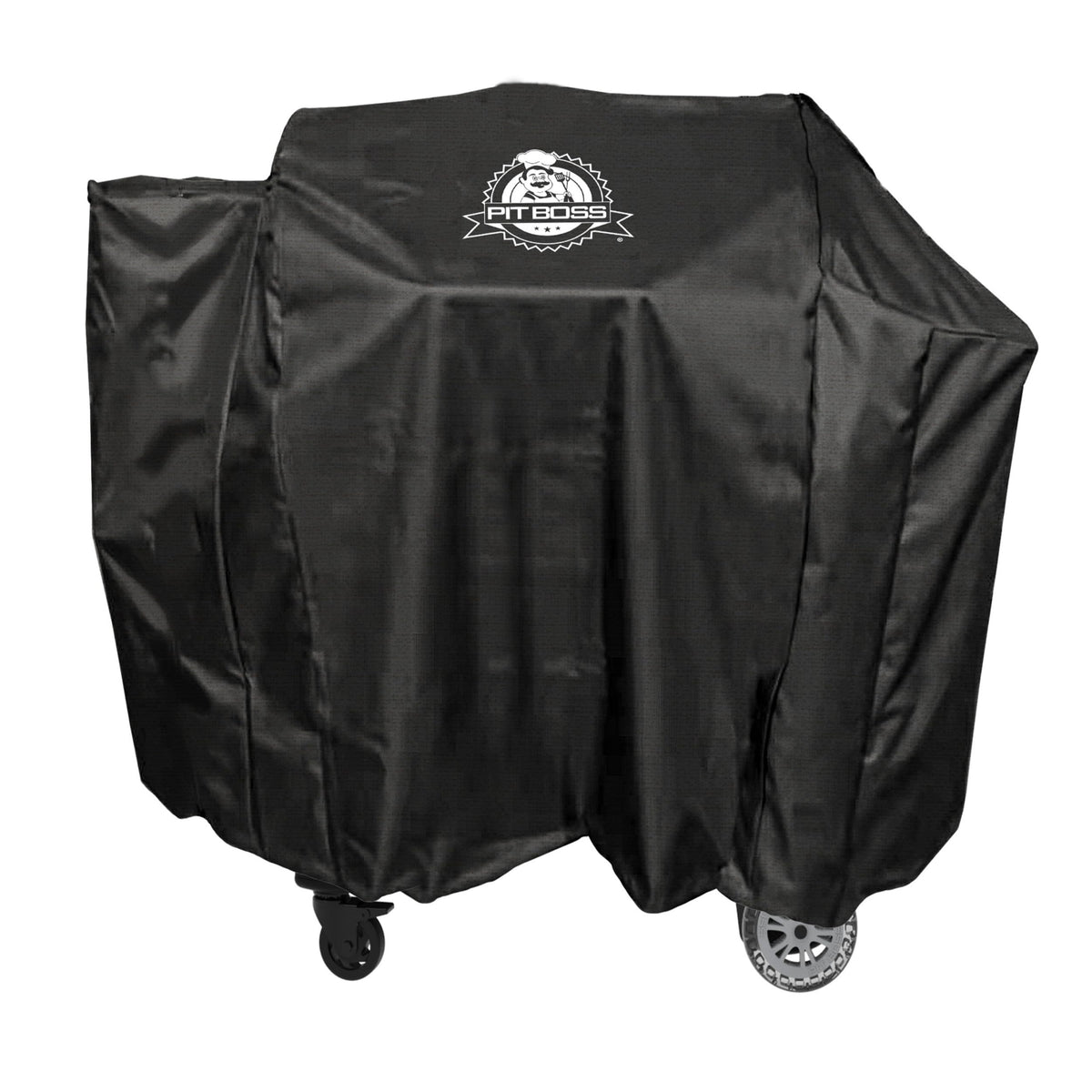 Pit Boss 850 front view cover protecting grill from weather and preventing scratches