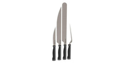 PIT BOSS 4-piece set front view showing all knives and carving fork for complete prep