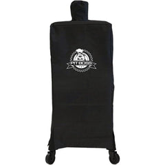 Pit Boss cover front view protecting smoker outdoors and preventing weather damage