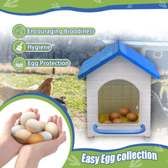 Pitalok nesting box placed on coop floor showing stable ground use