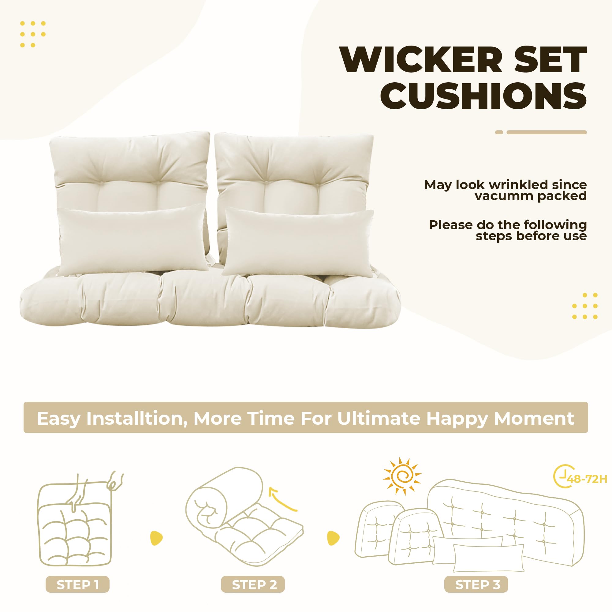 PITCTCHIC lumbar pillows on porch chair, provides back support and style