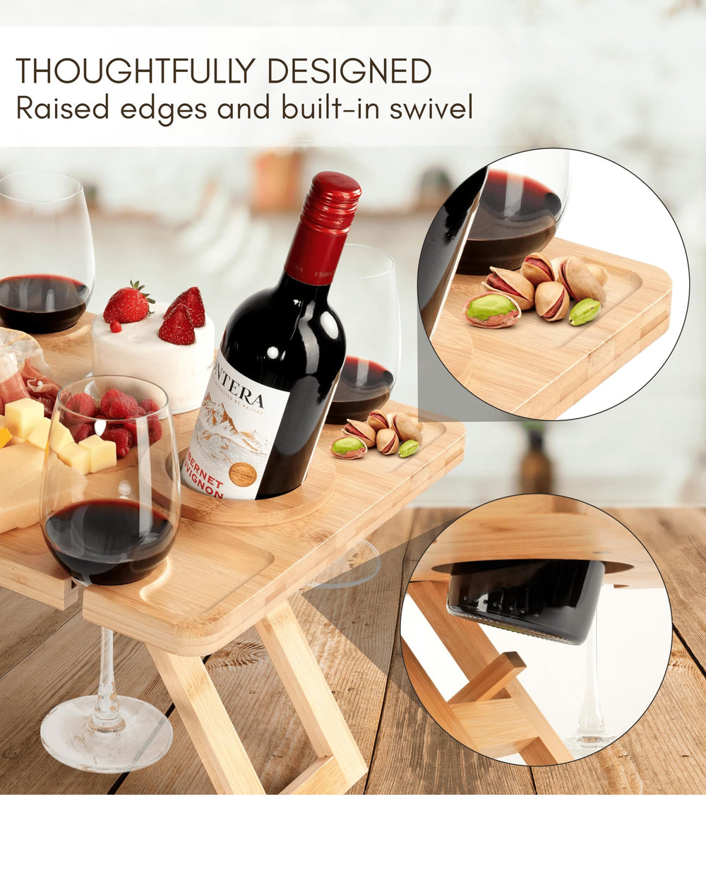 Piticco bottle ring and removable cover converting to extra serving space