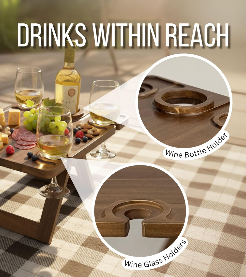 Piticco image of molded glass holders keeping wine glasses secure and stable