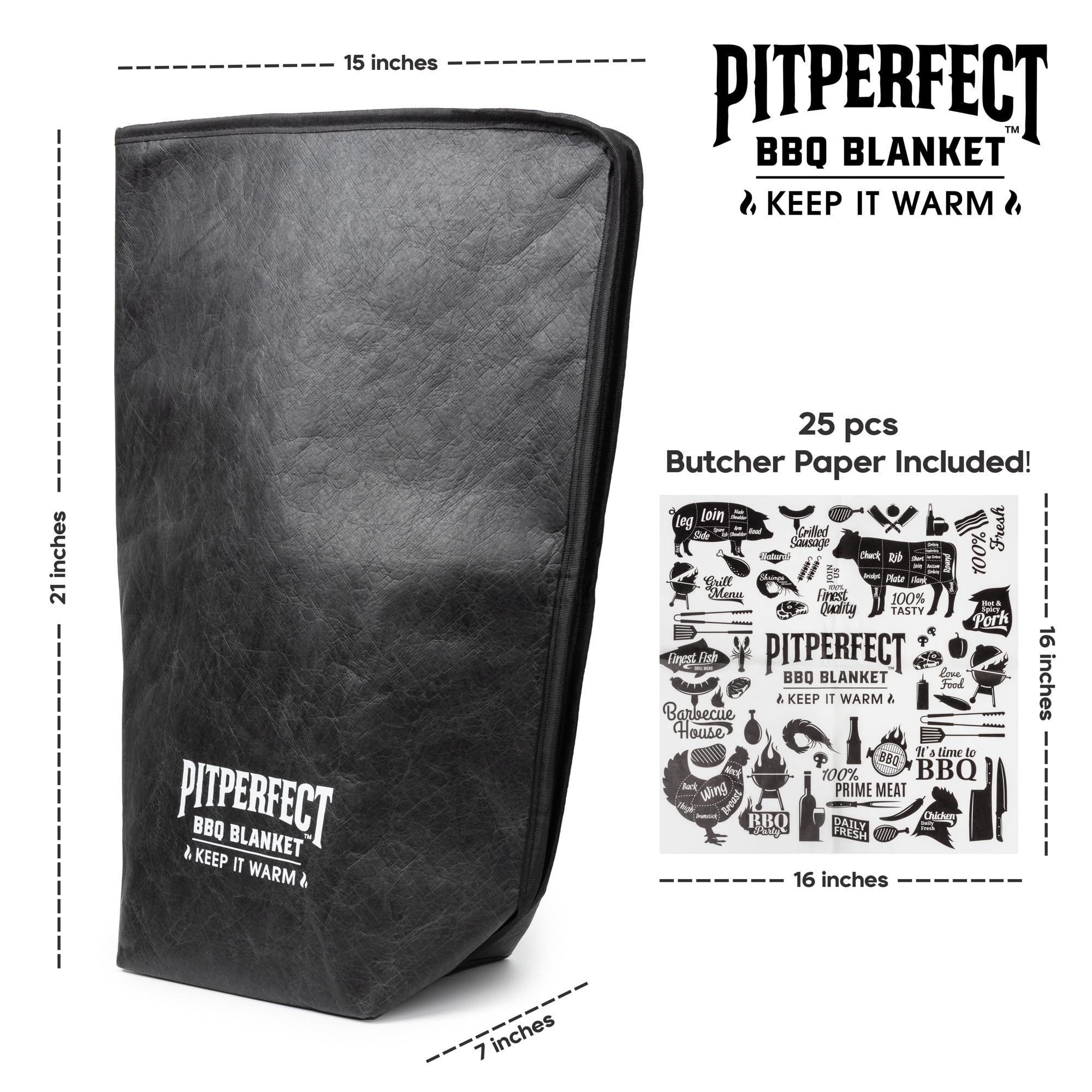 PITPERFECT interior aluminum-lined layer preserving heat and moisture