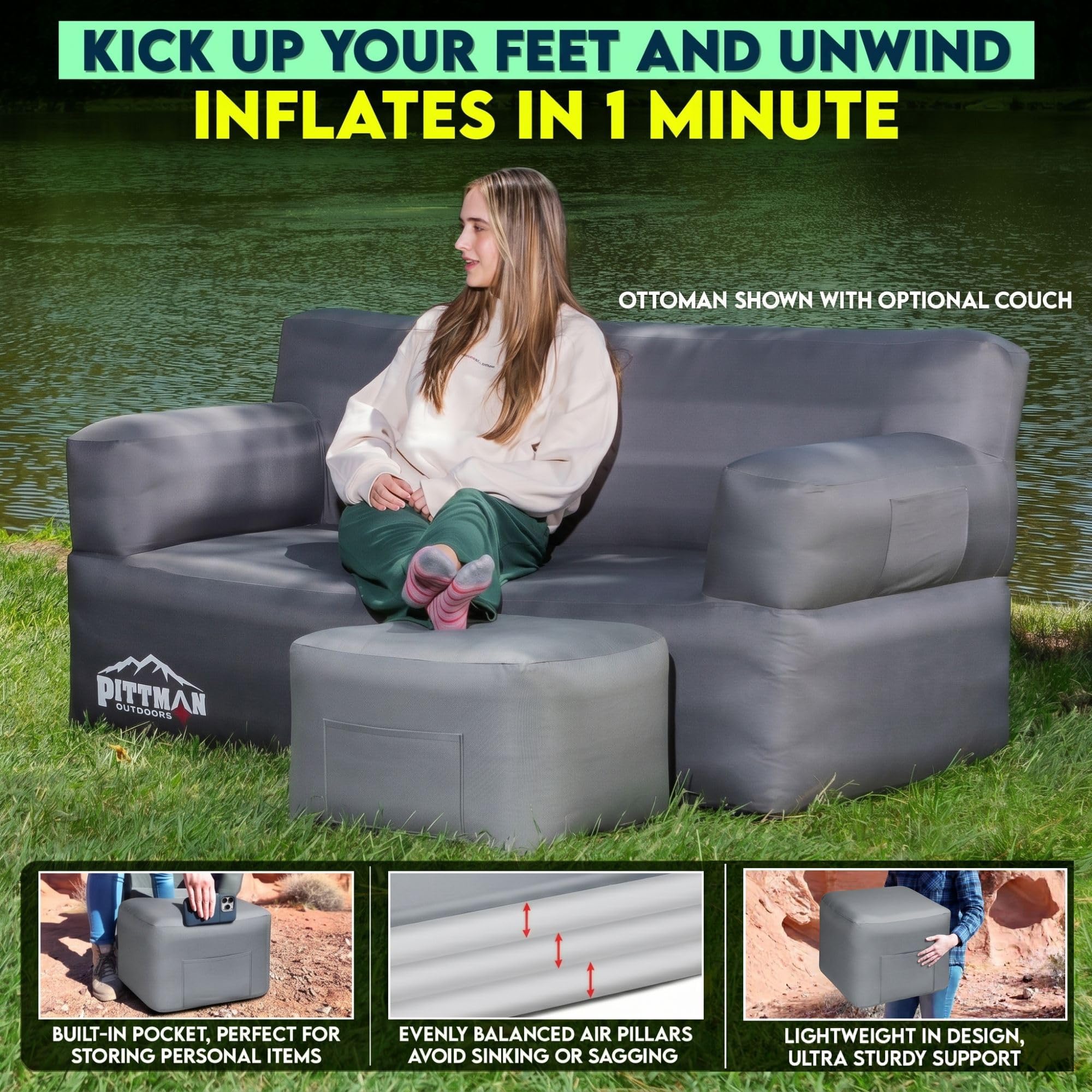 Pittman close-up ripstop fabric texture highlighting durable tear resistance