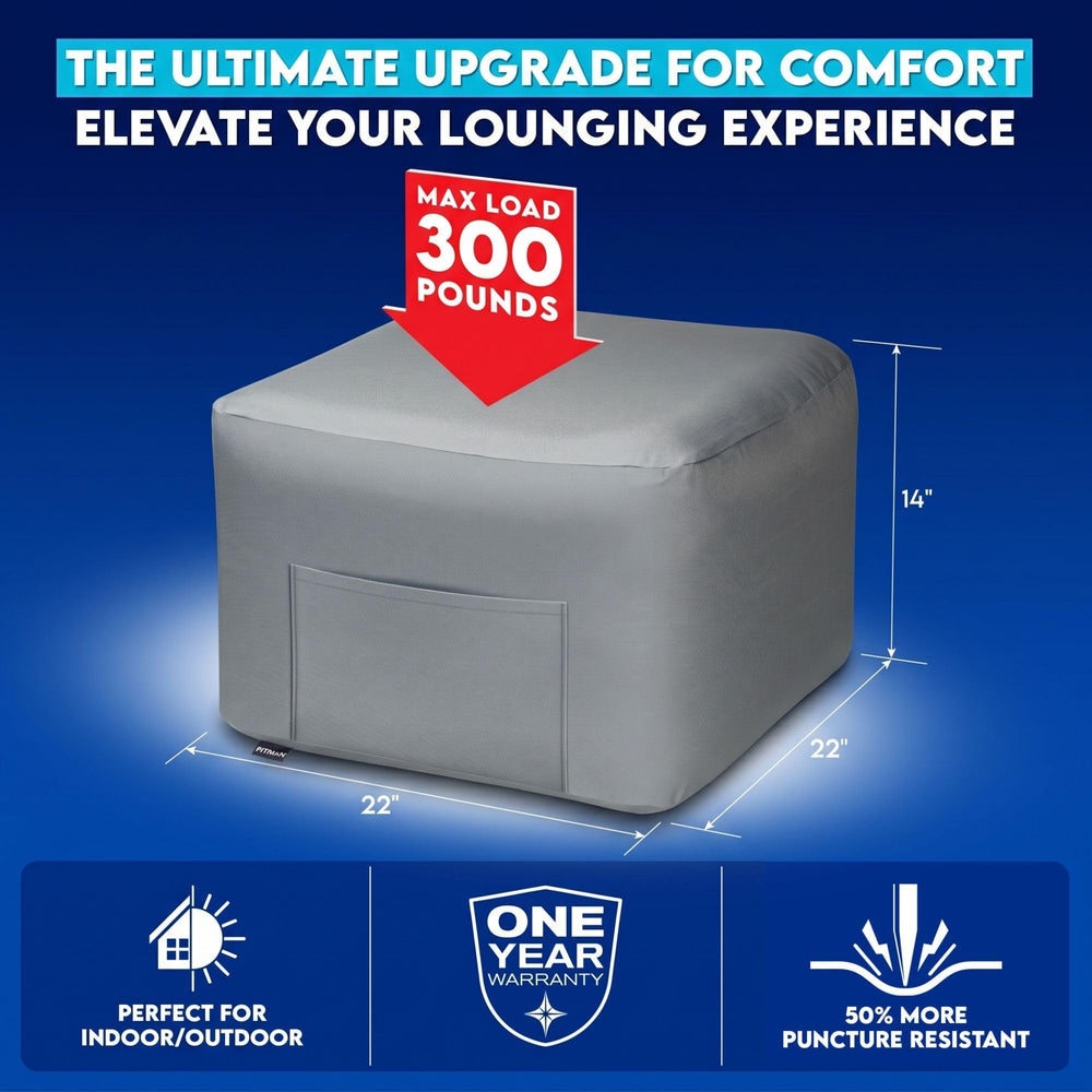 Pittman ottoman at campsite demonstrating lightweight portability and use