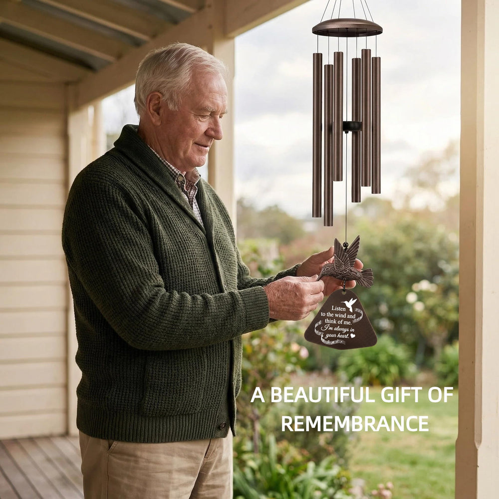 PIXPRI chime next to chair showing 36 inch scale and placement guidance