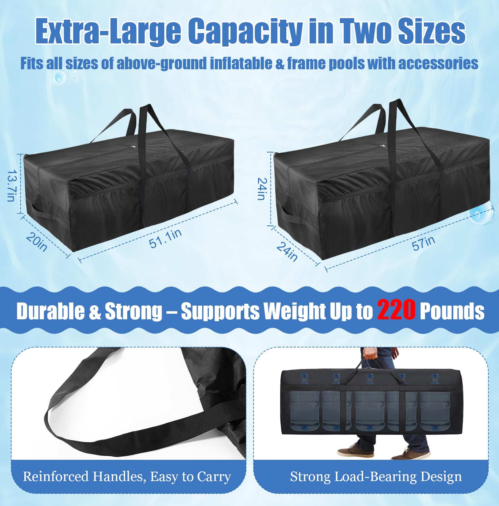 PJT two people carrying the bag showing easy transport when full