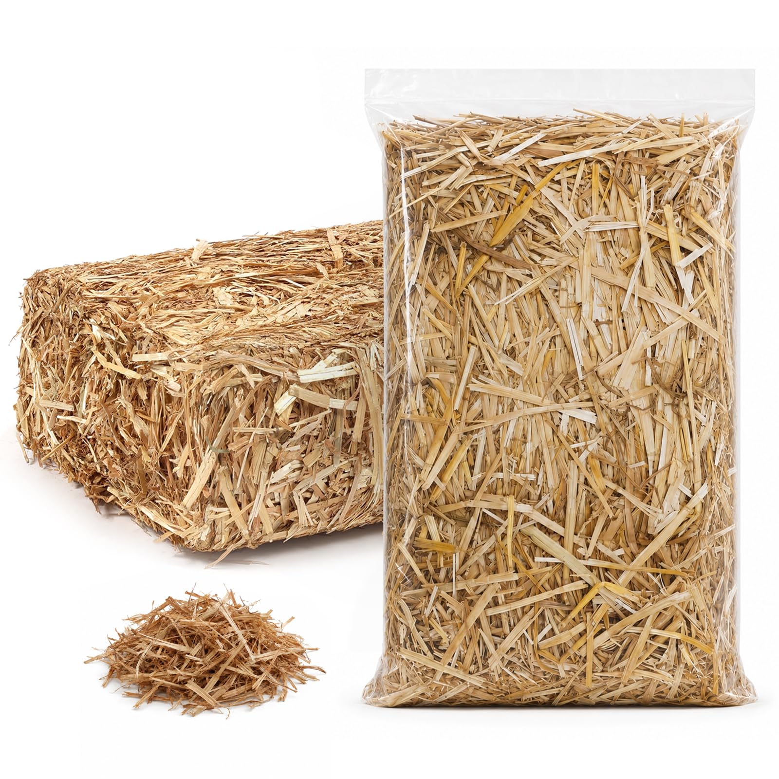 PJT front packaging showing clean wheat straw, promotes easy storage