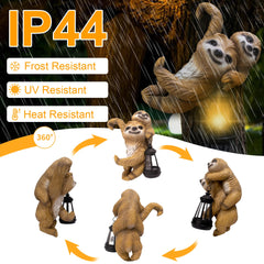 PkYbrkt sloth hanging on a tree branch demonstrating easy installation and garden ambiance