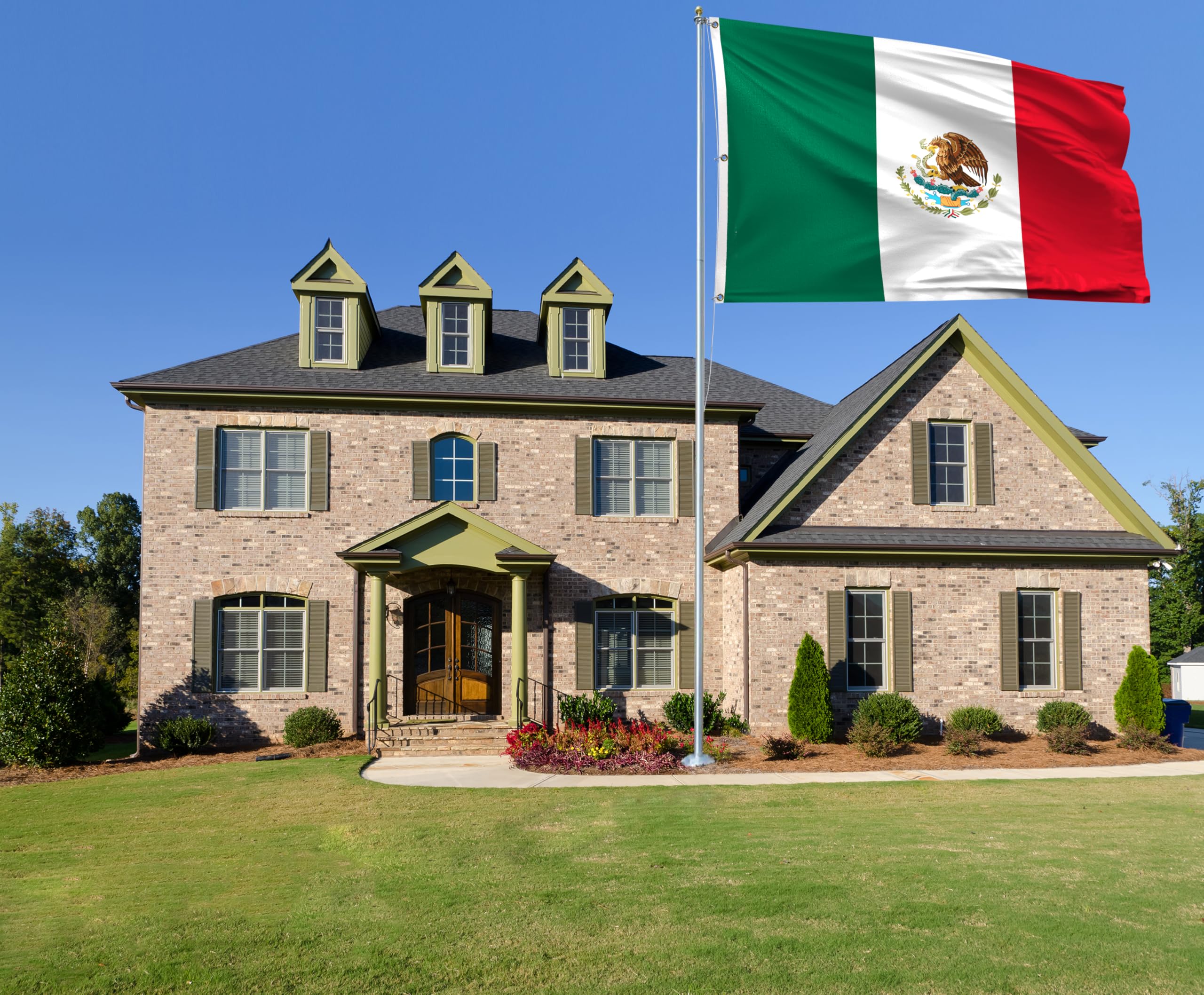 PLAIEI flag waving in parade showing large-format visibility benefit: festival-ready presence