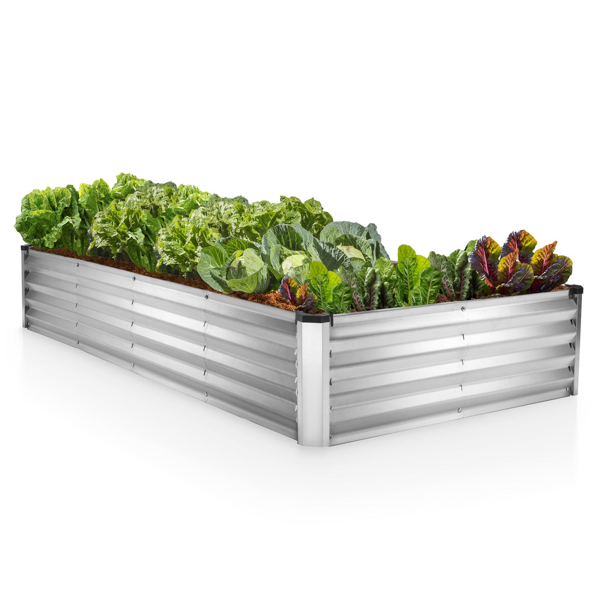 Plant & Plot front view assembled raised bed showing clean modern planter and quick setup benefit