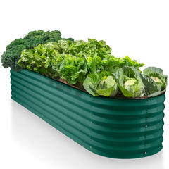 Plant & Plot front view of assembled raised garden bed showing durable finish