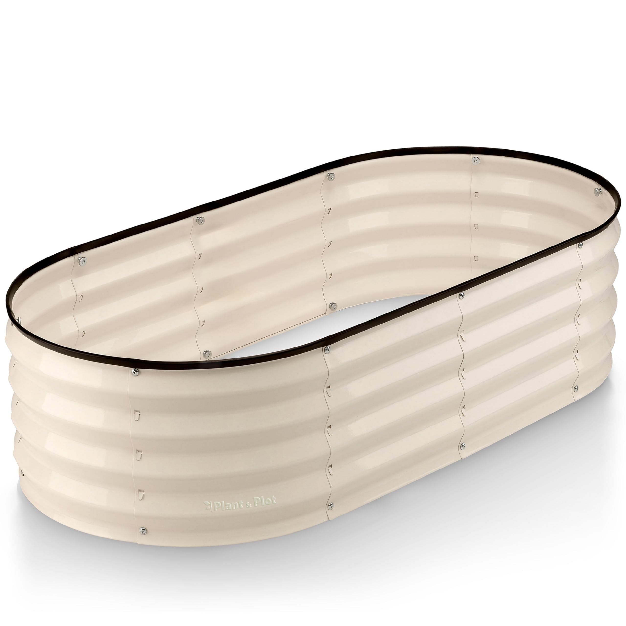 Plant & Plot front view of white raised bed showing clean modern lines and durability