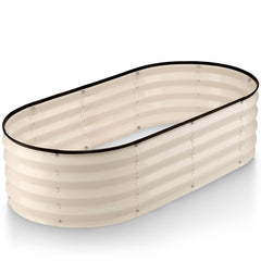 Plant & Plot front view of white raised bed showing clean modern lines and durability