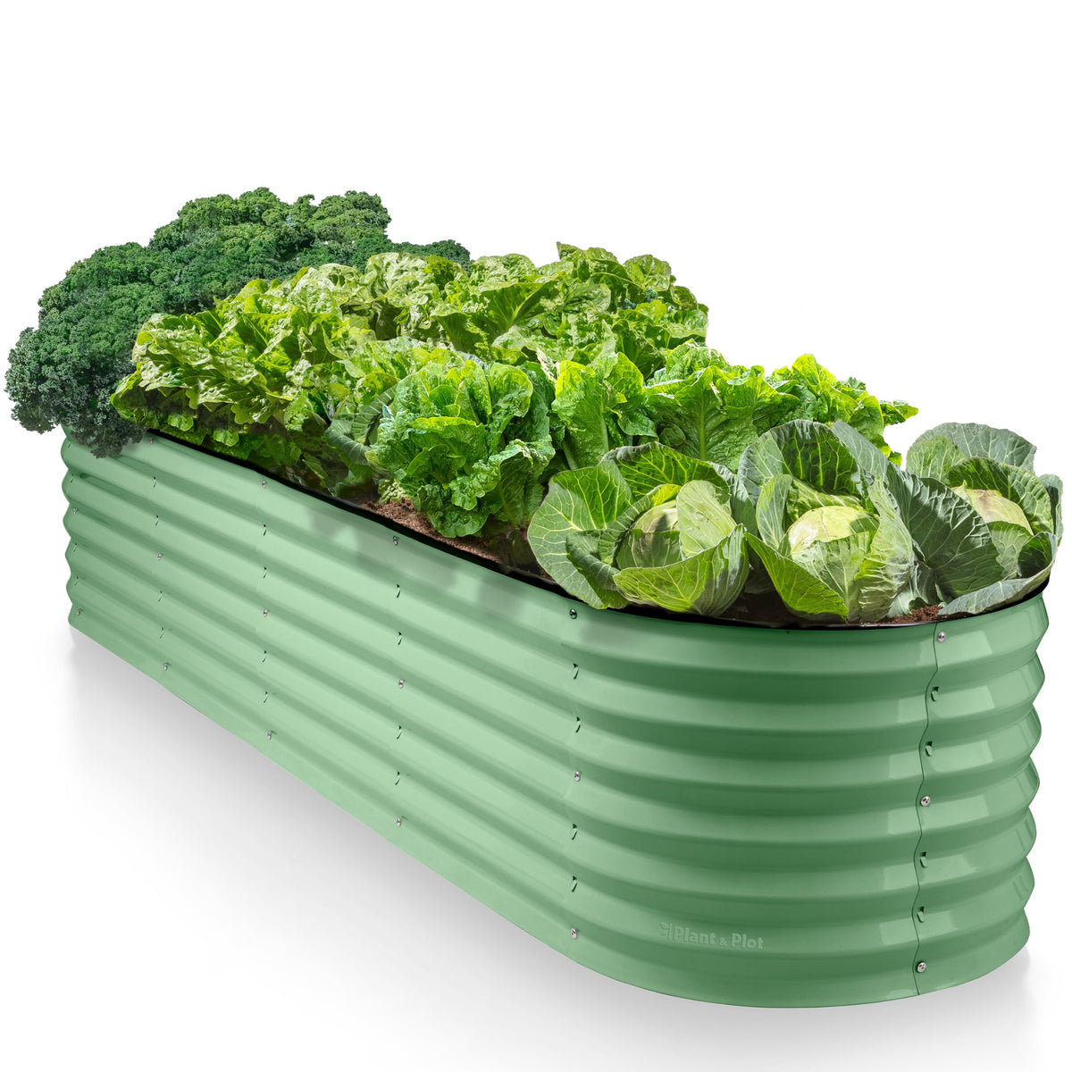 Plant & Plot front view of assembled raised bed showing clean layout and space-saving benefit
