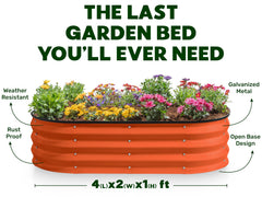 Plant & Plot raised bed next to ruler showing 4x2x1 ft size for planning benefit