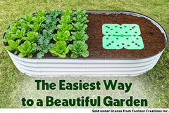 Plant & Plot spacer pressed into soil demonstrating fast planting