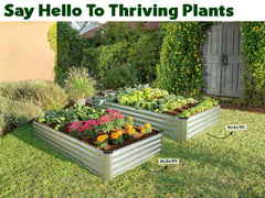 Plant & Plot raised bed filled with vegetables showing productive planting and space efficiency benefit