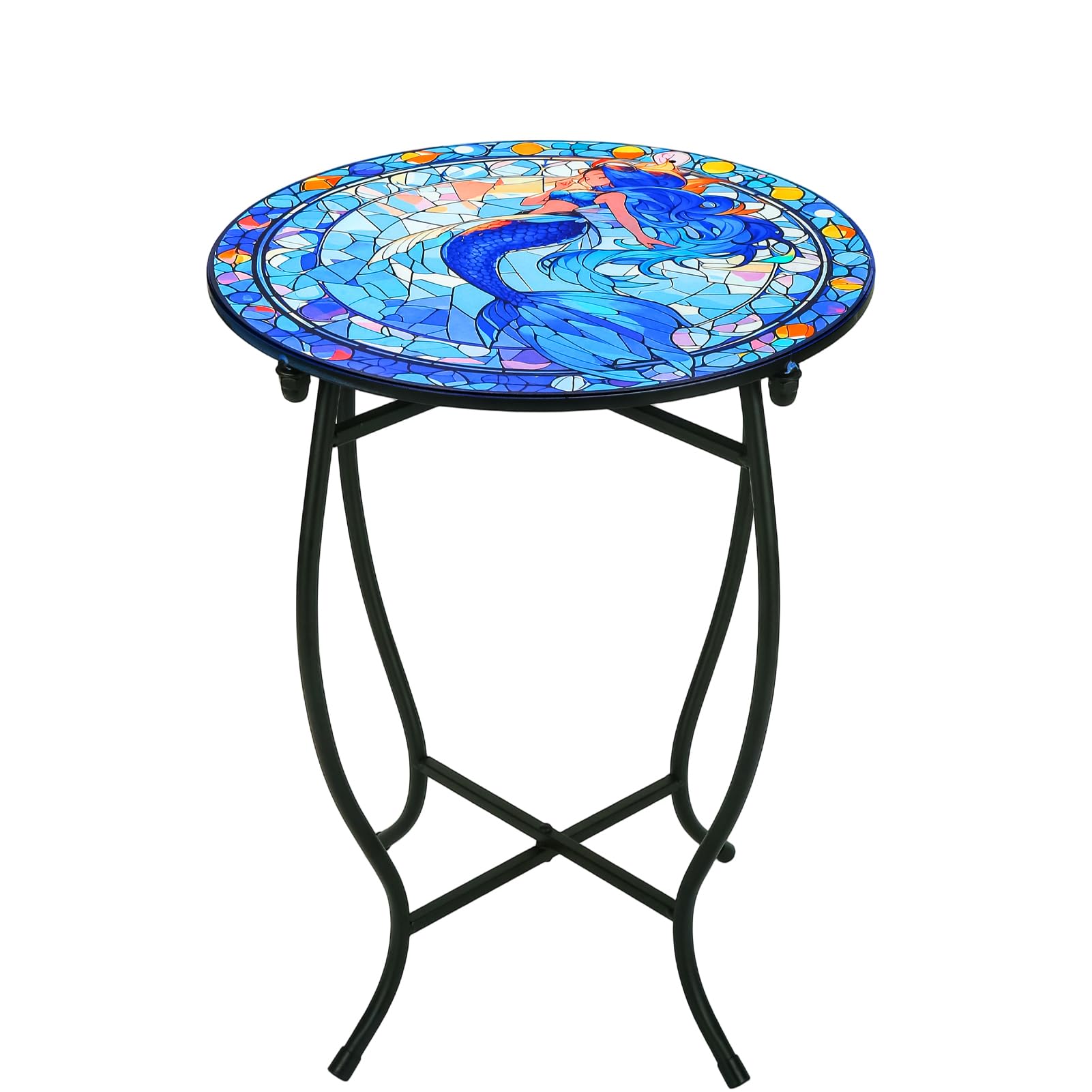 Plant Castle front view of round side table showcasing compact design and versatility