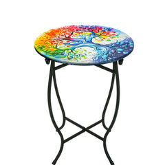 Plant Castle front view of round side table showing compact profile and elegant look