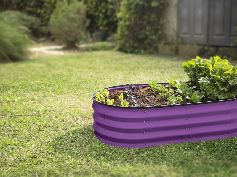 Plant & Plot corner fit detail and label highlighting secure assembly and warranty benefit