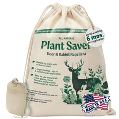 Plant Saver front packaging showing 2 lb bag and 10 refillable bags for protection