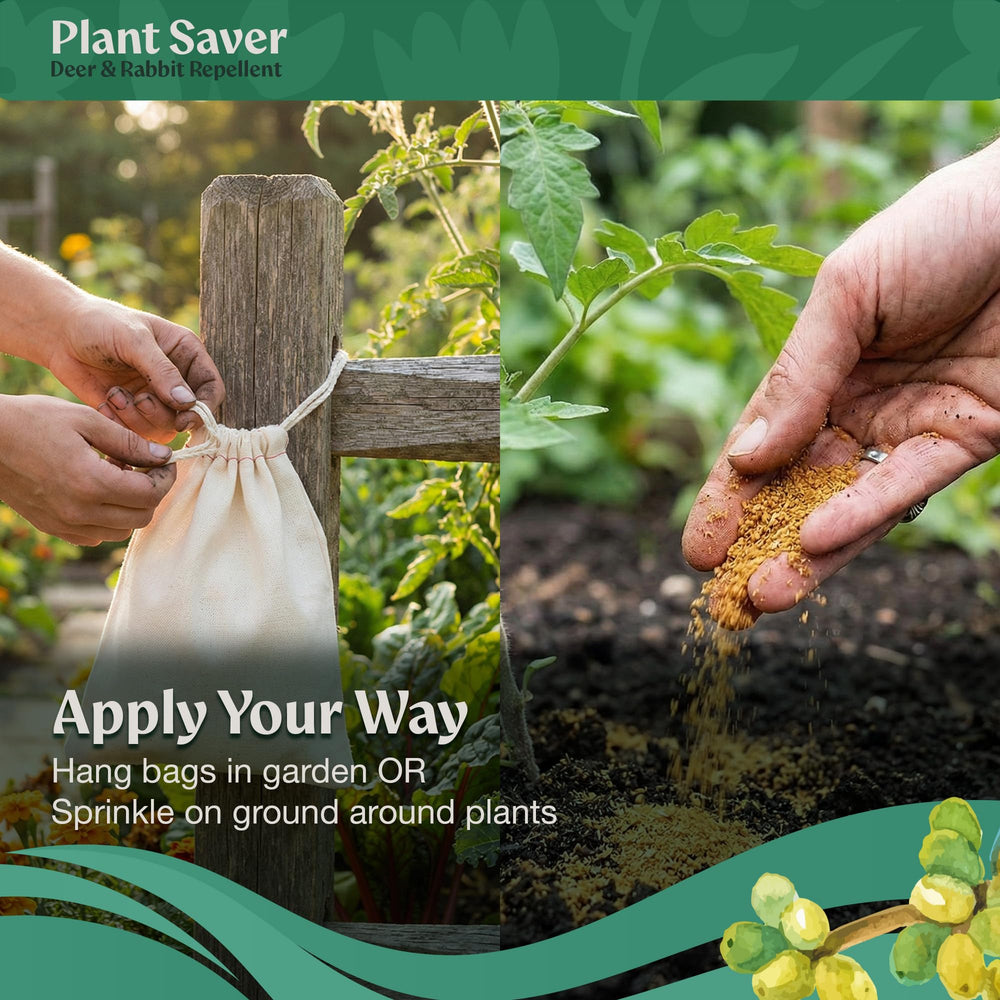 Plant Saver granules forming garden perimeter to protect beds and young trees