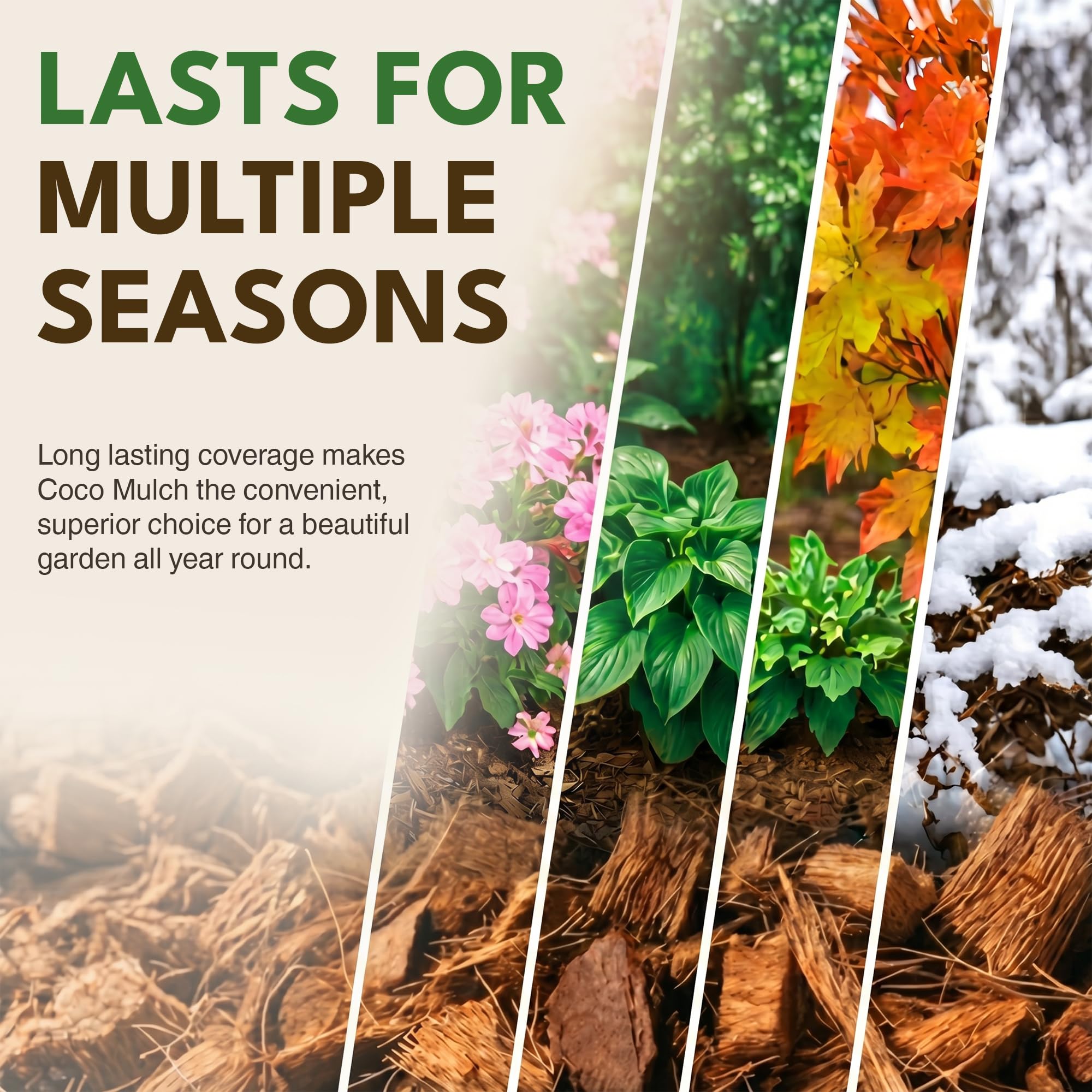 PlantBest mulch being spread in a flower bed for tidy coverage and reduced watering