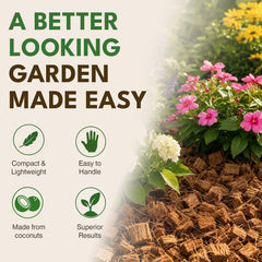 PlantBest expanded mulch close-up showing fibrous coir texture that retains moisture