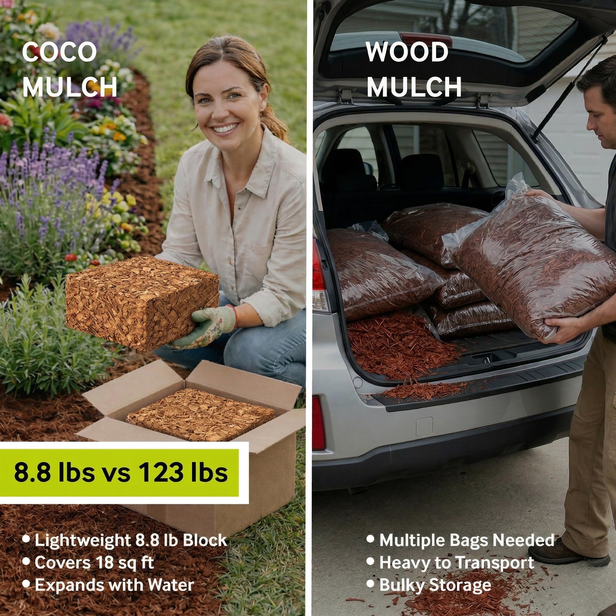 PlantBest product label and ingredients list highlighting 100% coconut coir and dye-free formula