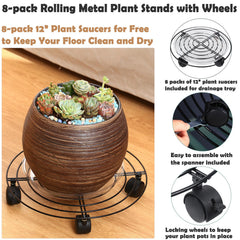 Planterhoma caster close-up showing locking wheel for stable placement and safety