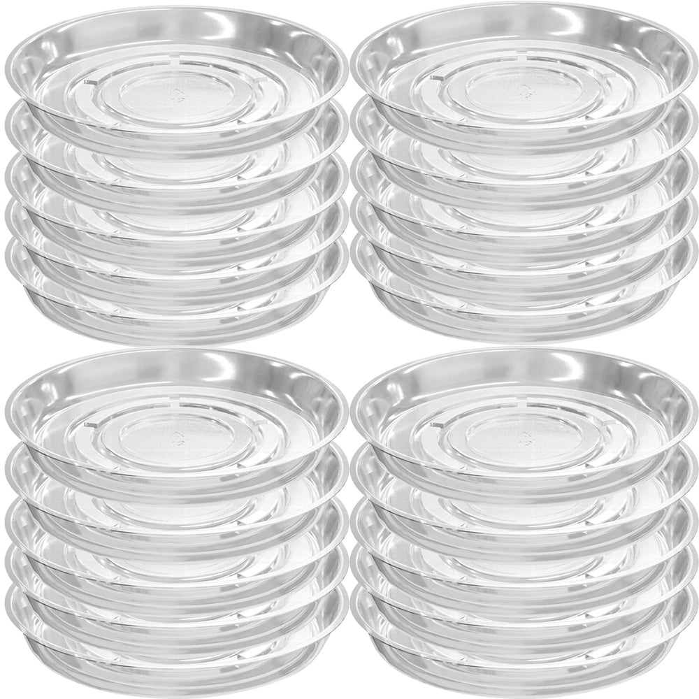 Planterhoma clear saucer front view showing coverage and surface protection