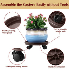 Planterhoma close-up of caster showing smooth swivel and floor-friendly roll