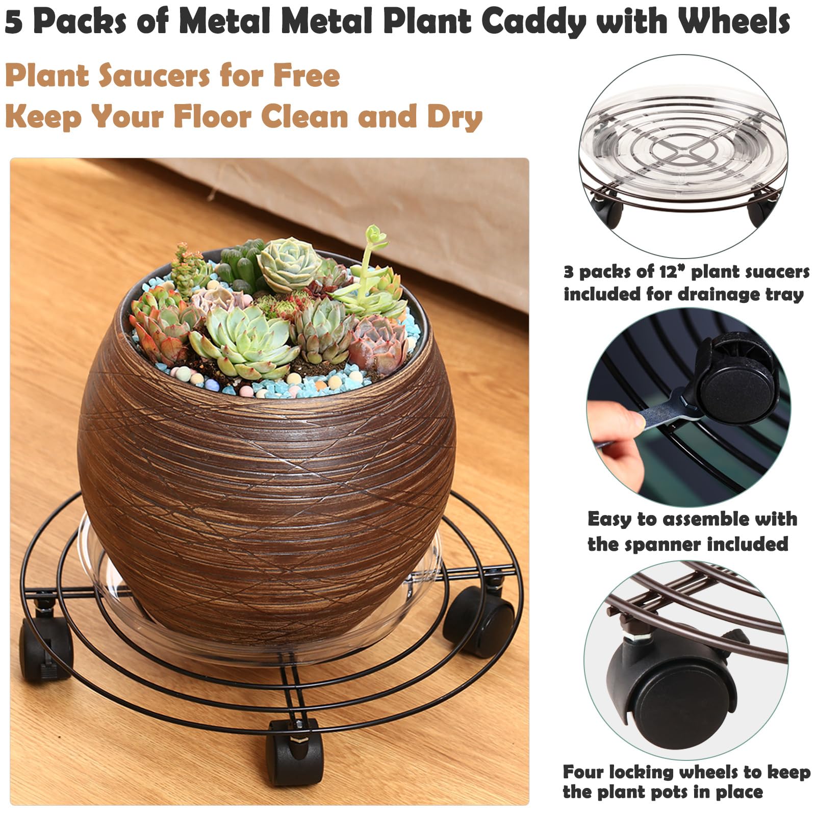 Planterhoma iron frame close-up showing anti-rust paint and durable metal for long life