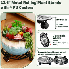 Planterhoma close-up of PU caster wheel showing smooth floor protection benefit