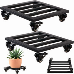 Planterhoma two-pack front view showing both metal square caddies, easy storage benefit
