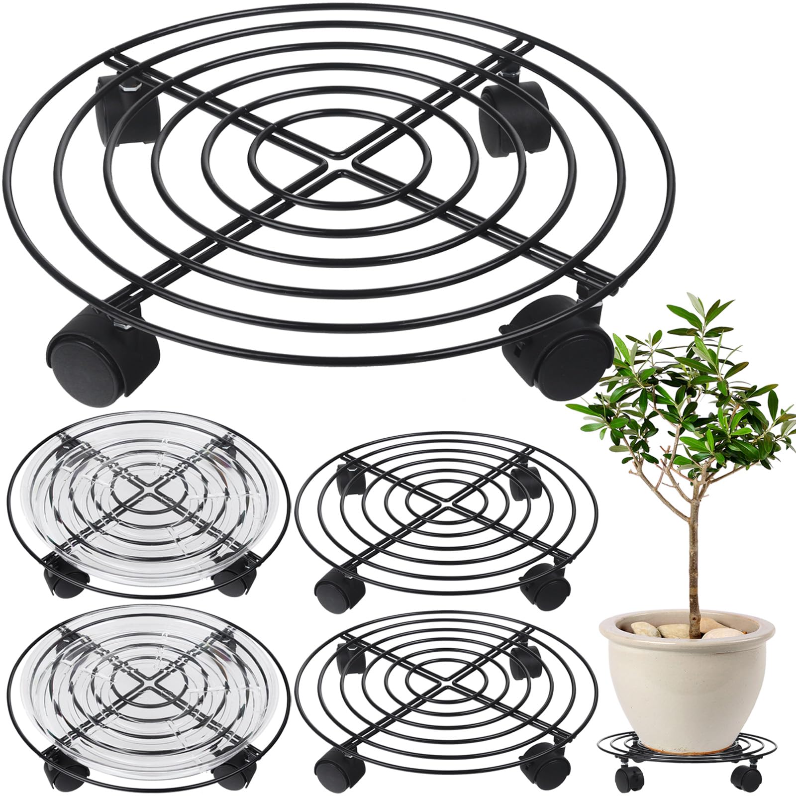 Planterhoma front packaging showing five caddies and saucers for multi-pot convenience