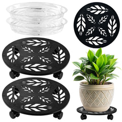 Planterhoma front view of 14-inch plant stand showing elegant support and mobility
