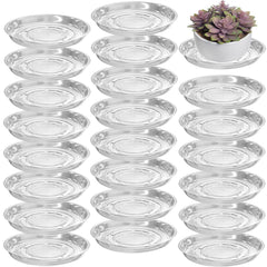 Planterhoma clear saucer front view shows large coverage and protection