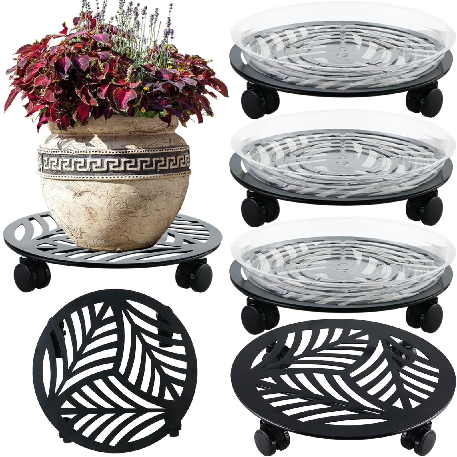 Planterhoma front view showing decorative leaf pattern and durable design benefit