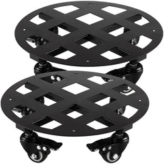 Planterhoma front view of 12-inch metal plant caddy showing stable base and wheels