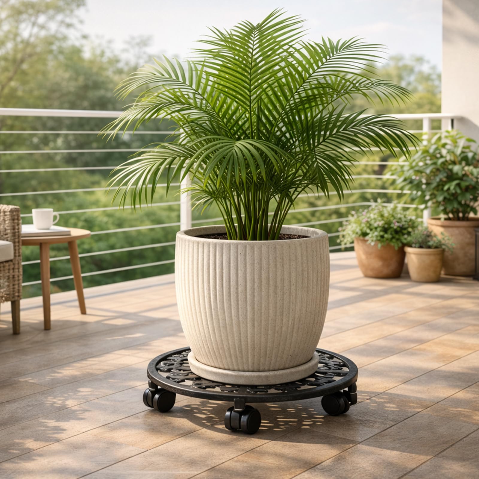 PlanterHoma supporting heavy planter demonstrating 250 lb capacity