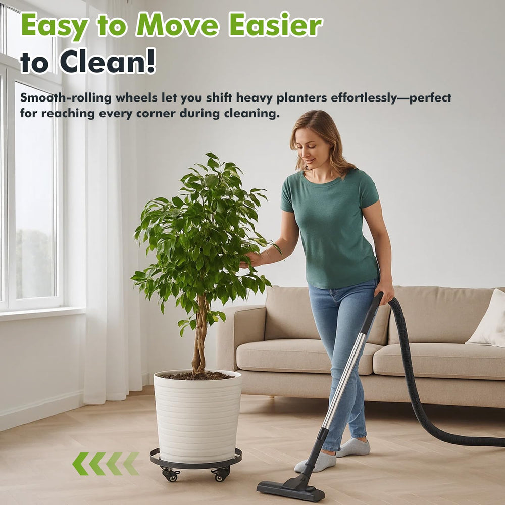 Planterhoma dolly rolling a large indoor plant for easier watering and sunlight