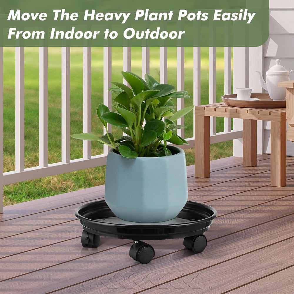 Planterhoma in-use outdoor rolling a heavy planter across a patio with ease