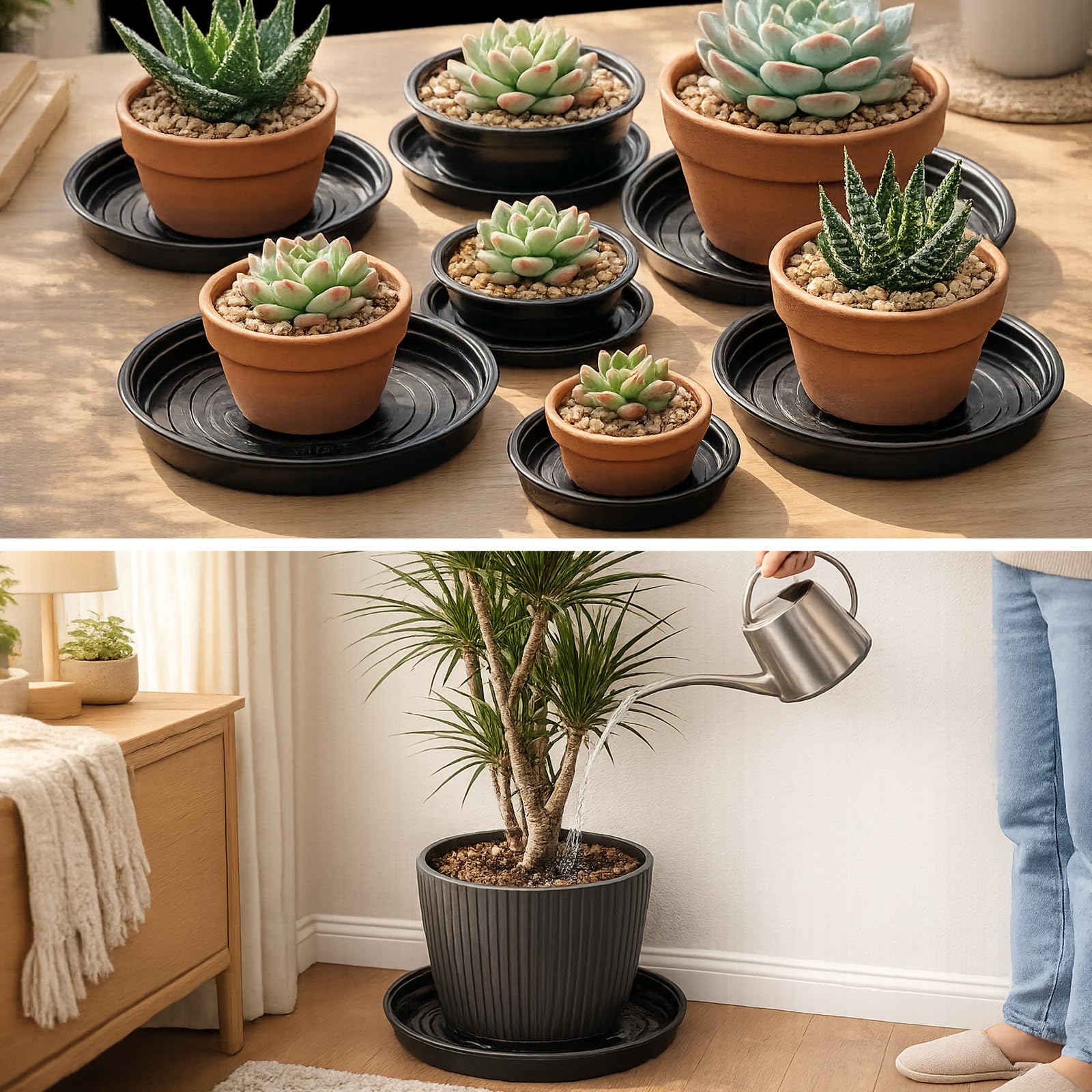 Planterhoma indoor living room plant tray preserving flooring from drips