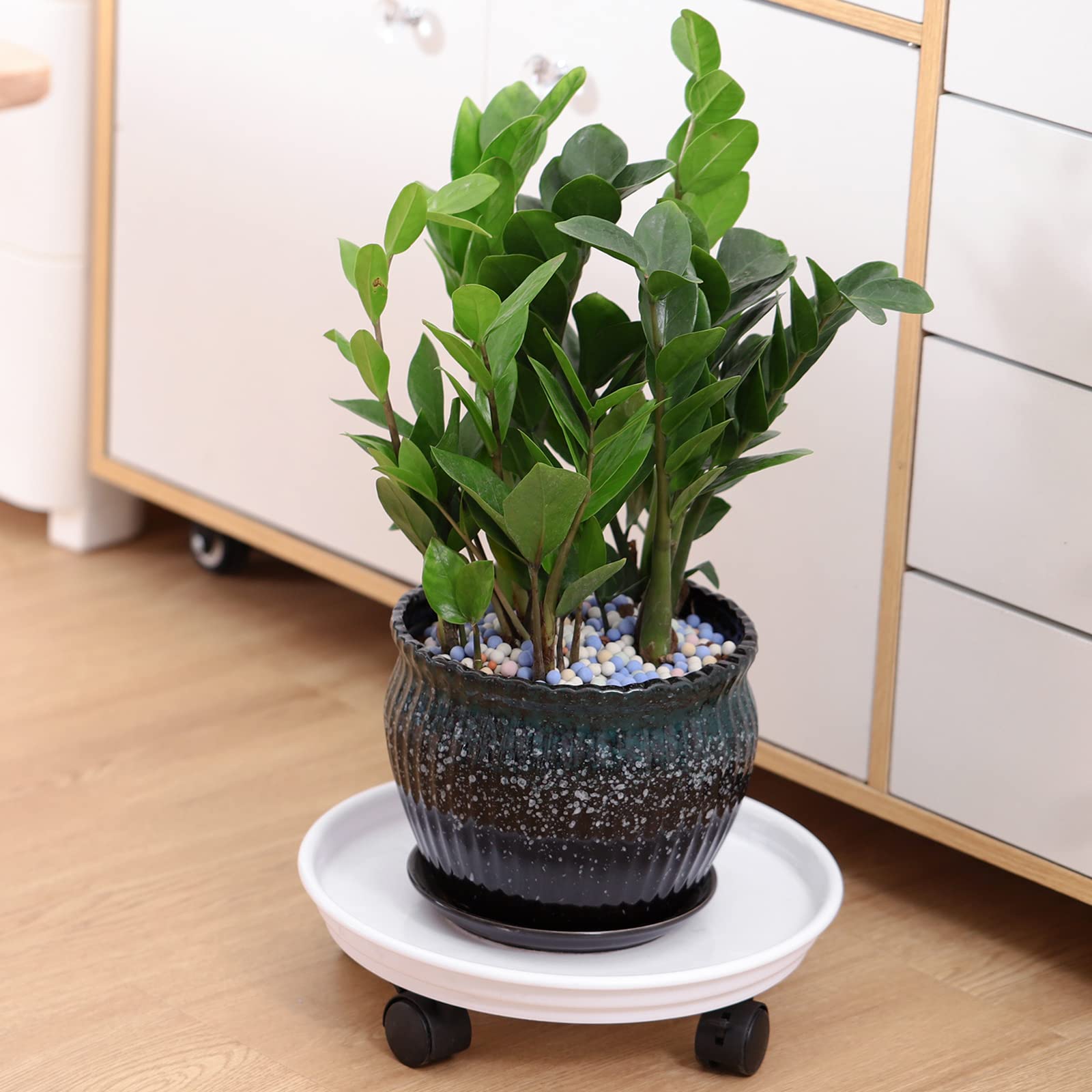 Planterhoma locked caster demonstration showing stability when parked